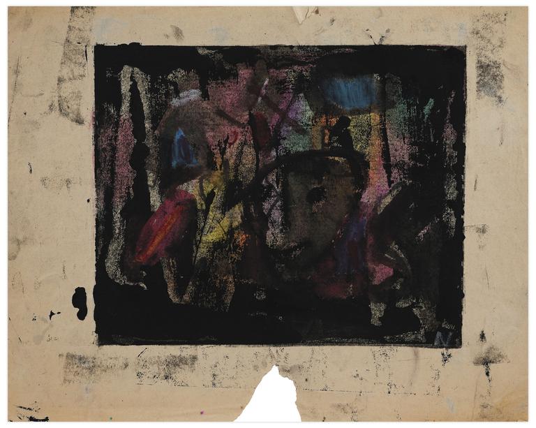 Catalogue raisonné, Norris Embry, Sans titre (Visage, fond noir), vers 1963