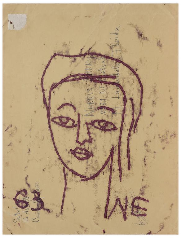 Catalogue raisonné, Norris Embry, Sans titre (Visage rouge de face), 1963