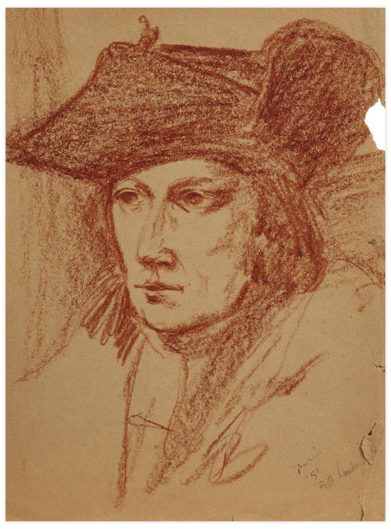 Catalogue raisonné, Norris Embry, Sans titre (Etude d'homme au tricorne), 1951