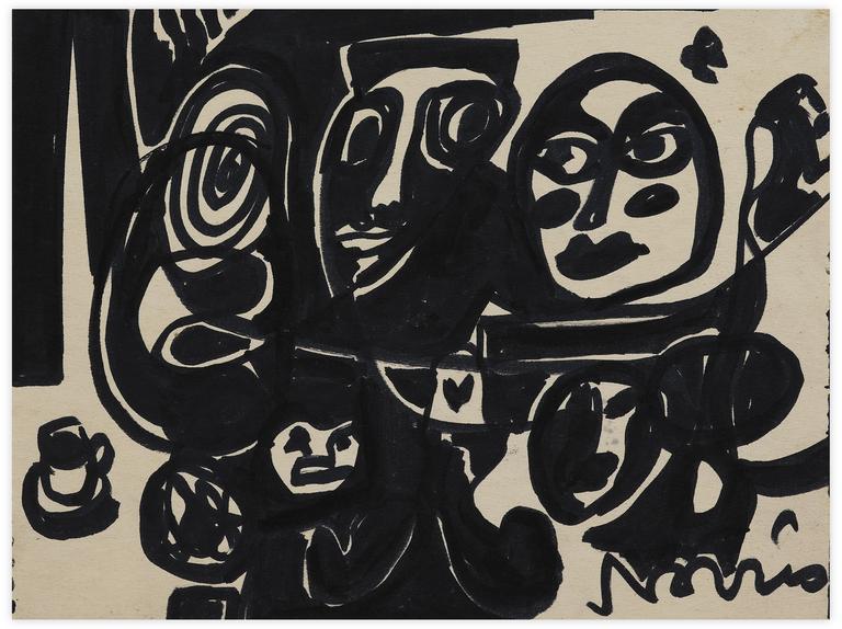 Catalogue raisonné, Norris Embry, Sans titre (Masques et tasse), vers 1960