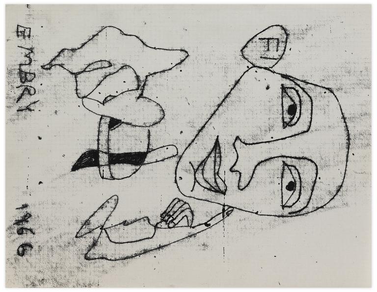 Catalogue raisonné, Norris Embry, Sans titre (Visage - FI), 1966