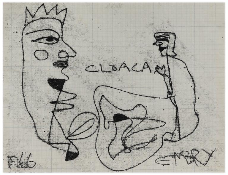 Catalogue raisonné, Norris Embry, Cloaca (Figure couronnée de profil et figure de profil), 1966