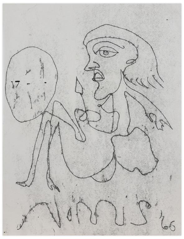 Catalogue raisonné, Norris Embry, Sans titre (Figure assise de profil), 1966