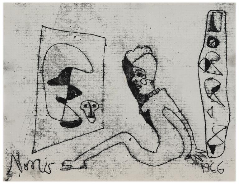 Catalogue raisonné, Norris Embry, Sans titre (Femme assise de profil), 1966