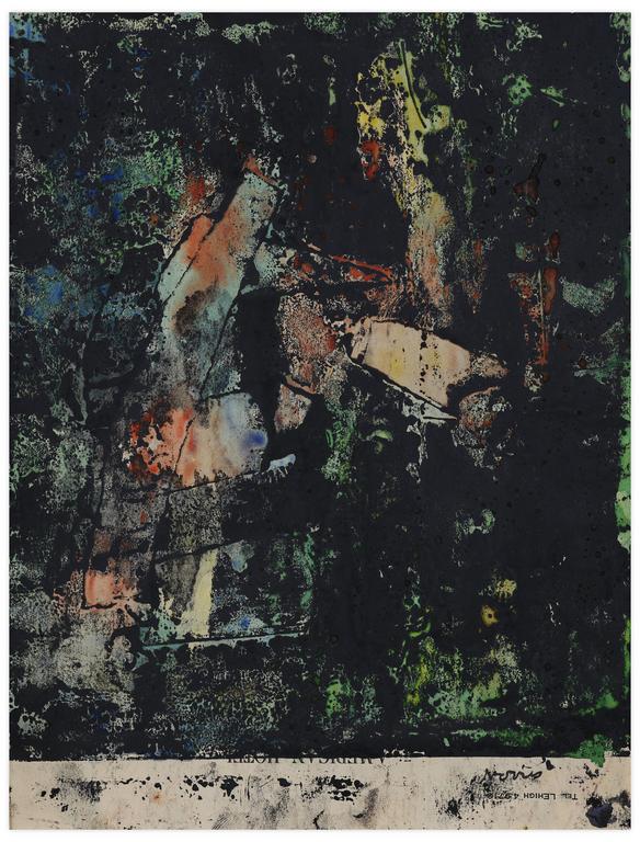 Catalogue raisonné, Norris Embry, Sans titre (Abstraction noir et orange), vers 1962