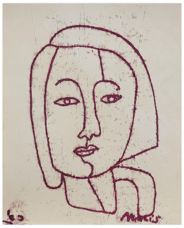 Catalogue raisonné, Norris Embry, Sans titre (Visage de femme), 1963