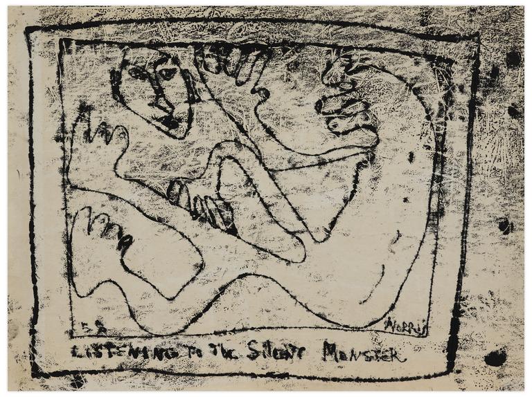 Catalogue raisonné, Norris Embry, Listening to The Silent Monster (figure assise de profil), 1958
