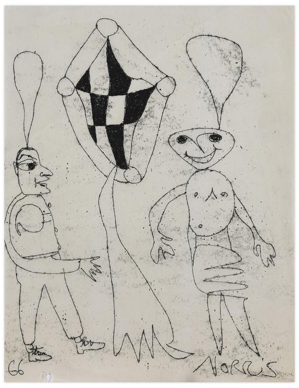 Catalogue raisonné, Norris Embry, Sans titre (Deux figures debout), 1966