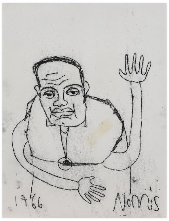 Catalogue raisonné, Norris Embry, Sans titre (Homme à mi-corp, bras levé), 1966