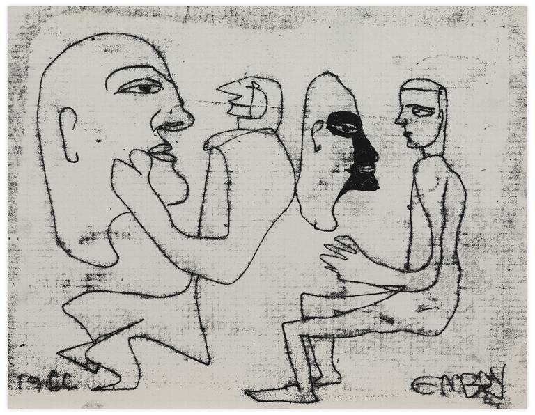 Catalogue raisonné, Norris Embry, Sans titre (Quatre visage de profil), 1966
