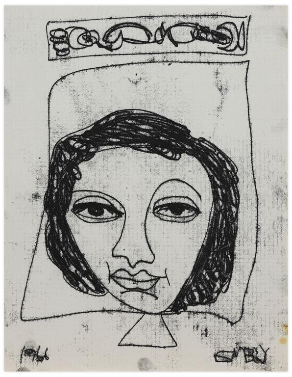 Catalogue raisonné, Norris Embry, Sans titre (Tête de femme), 1966