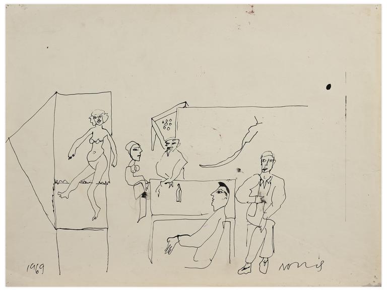 Catalogue raisonné, Norris Embry, Sans titre (Scène de bar), 1969