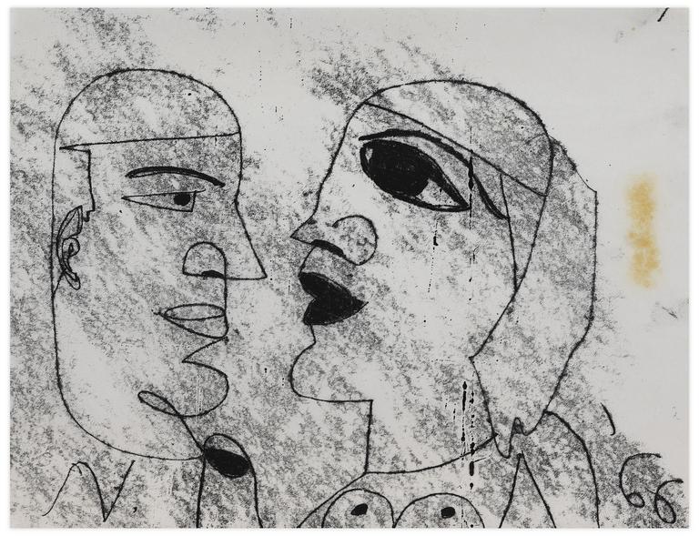 Catalogue raisonné, Norris Embry, Sans titre (Deux têtes de profil), 1966
