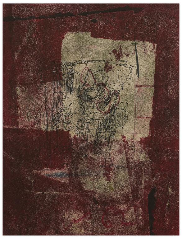 Catalogue raisonné, Norris Embry, Sans titre (Figure, fond rouge), 1962