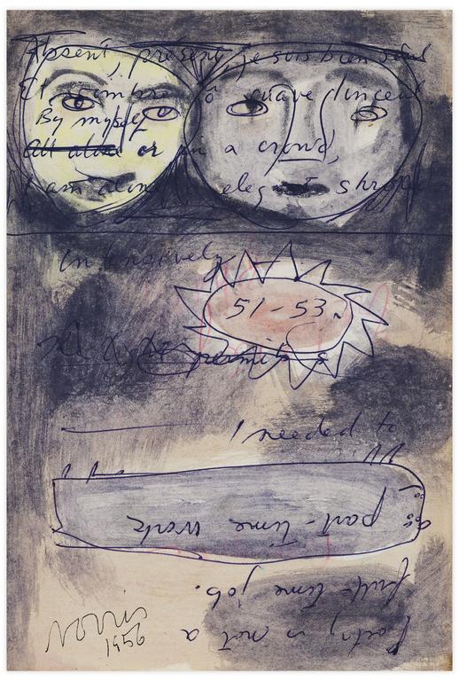 Catalogue raisonné, Norris Embry, Sans titre (Absent, présent, je suis bien seul...), 1956