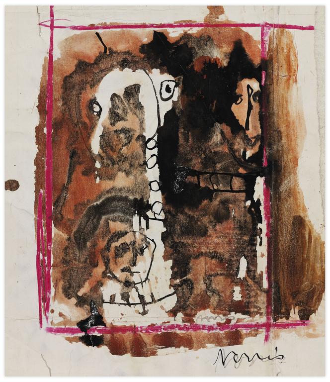 Catalogue raisonné, Norris Embry, Sans titre (Trois masques), vers 1954-57