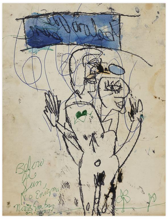 Catalogue raisonné, Norris Embry, Below The Sun, No Enigma (Homme et femme debout, bras levés), 1977