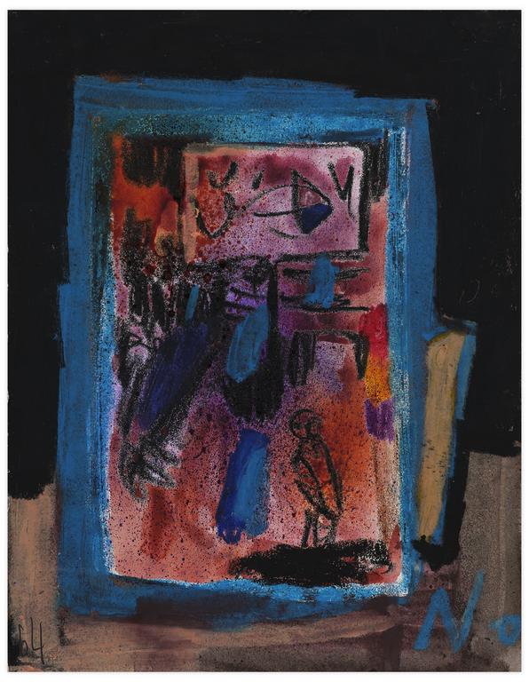 Catalogue raisonné, Norris Embry, Sans titre (Composition noir, beige et verte), 1964