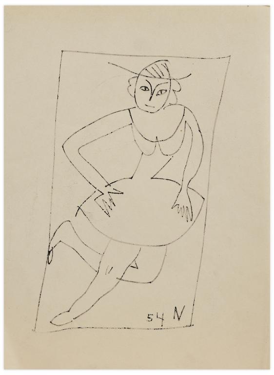 Catalogue raisonné, Norris Embry, Sans titre (Danseuse au chapeau), 1954