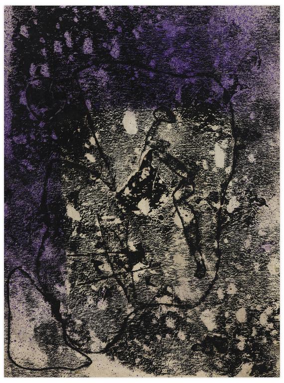 Catalogue raisonné, Norris Embry, Sans titre (Composition noir et mauve), vers 1963