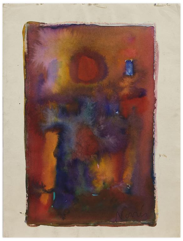 Catalogue raisonné, Norris Embry, Sans titre (Composition ocre, orange, bleu), vers 1961