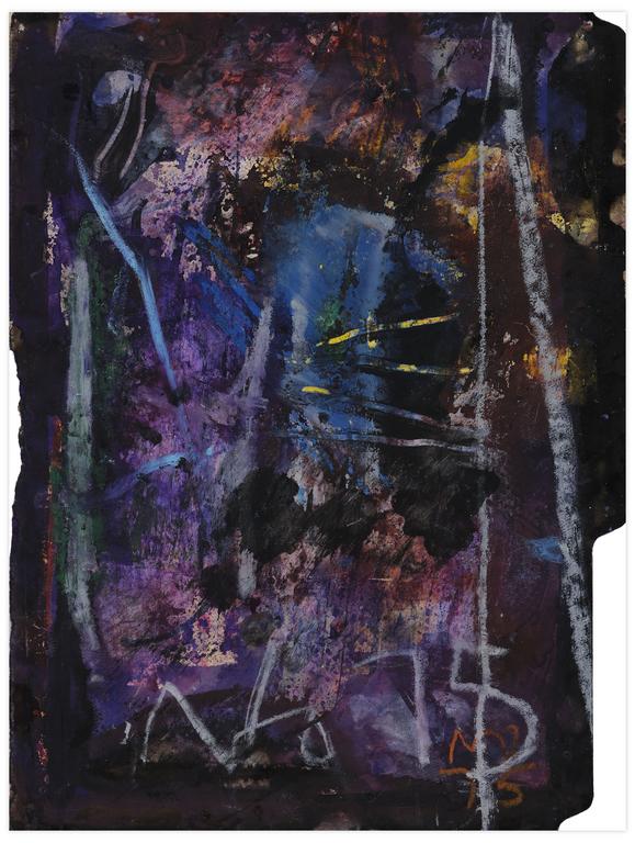 Catalogue raisonné, Norris Embry, Sans titre (Composition abtraite bleu et mauve), 1975