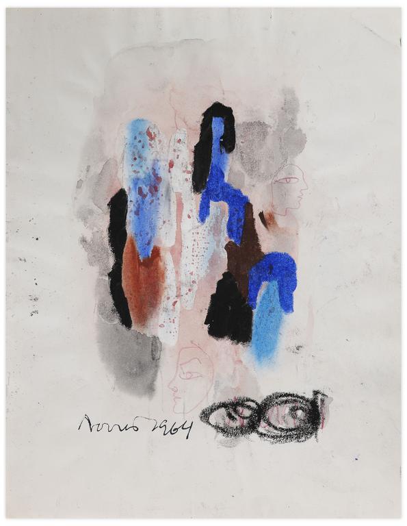 Catalogue raisonné, Norris Embry, Sans titre (Abstraction et deux profils), 1964