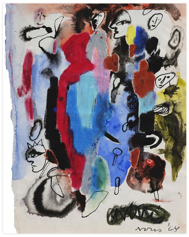 Catalogue raisonné, Norris Embry, Sans titre (Abstraction et visages), 1964