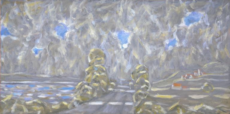 Catalogue raisonné, Hans Seiler, Sur la route de Pampelune (toits orangés), circa 1984
