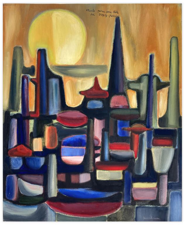Catalogue raisonné, Henri Maccheroni, Etude pour une toile, Les Mondes inachevés - 1959
