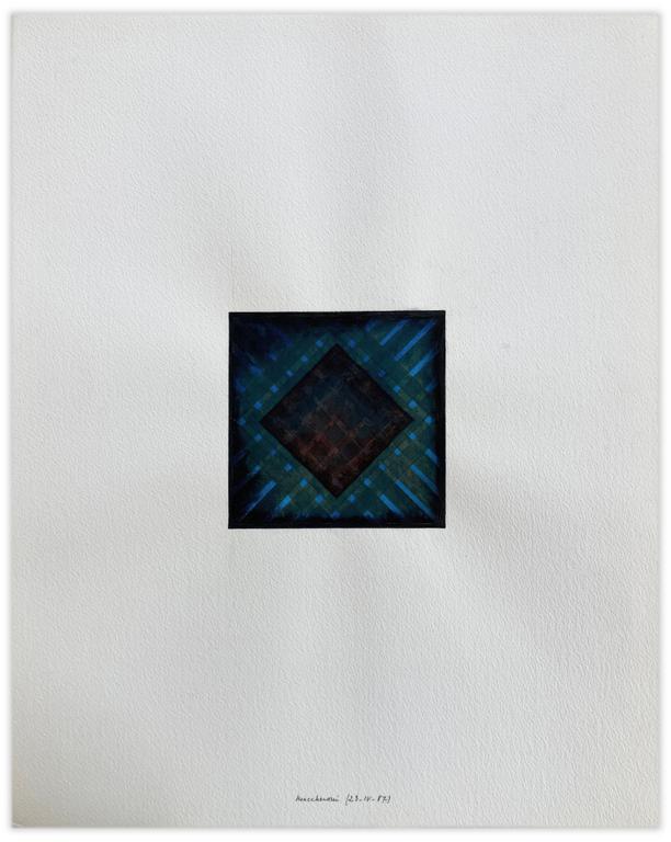 Catalogue raisonné, Henri Maccheroni, Cartouche, Egypte-bleu 3ème série, variation Olizane - 1987
