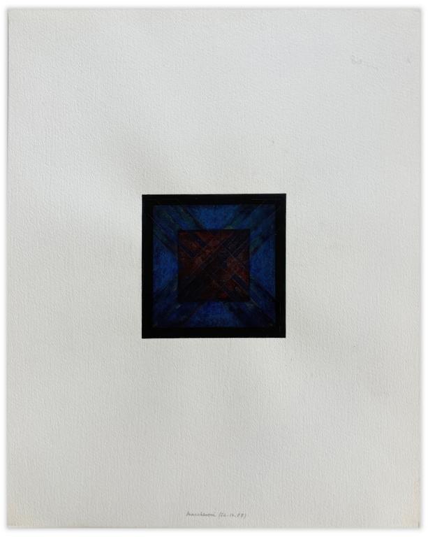 Catalogue raisonné, Henri Maccheroni, Cartouche, Egypte-bleu 3ème série, variation Olizane - 1987
