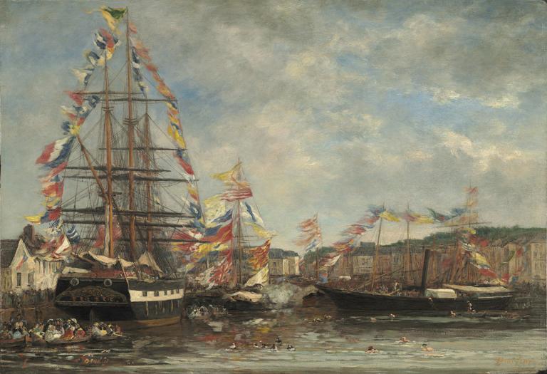 Catalogue raisonné, Eugène Boudin, Fête au port de Honfleur