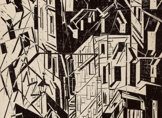 Lyonel Feininger - La ville et la merLyonel Feininger (1871-1956), Rue Ã  Paris, 1918, xylographie sur papier, 548âÃâ412âmm. Collection privÃ©e Â©â2021, ProLitteris, Zurich