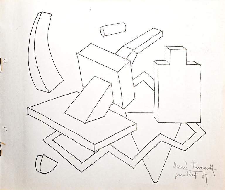 Catalogue raisonné, Henri Foucault, Étude de sculpture 37 - 1989