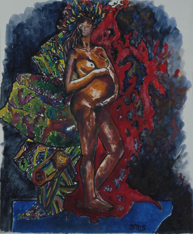 Femme nue enceinte, Brigitte Moreau Serre