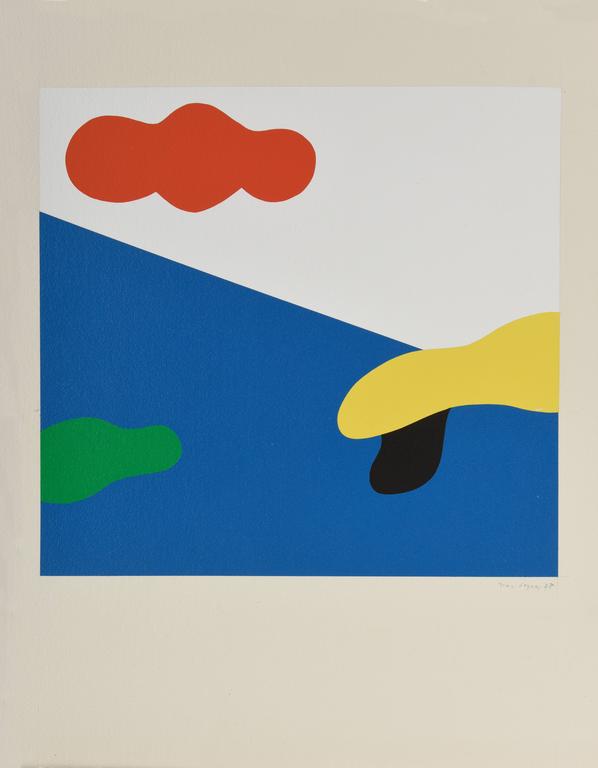 Jean Legros, Pochoir Nuages (rouge), 1978