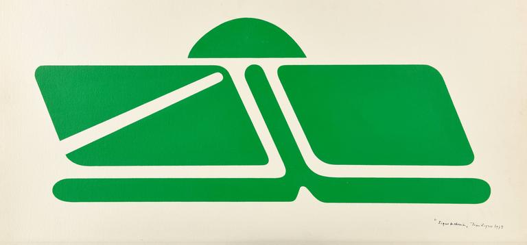 Jean Legros, Pochoir, Signe de chemin (vert), 1973