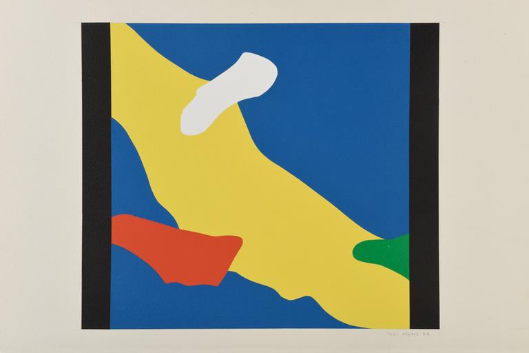 Jean Legros, Pochoir, Nuages (marges noires), 1978