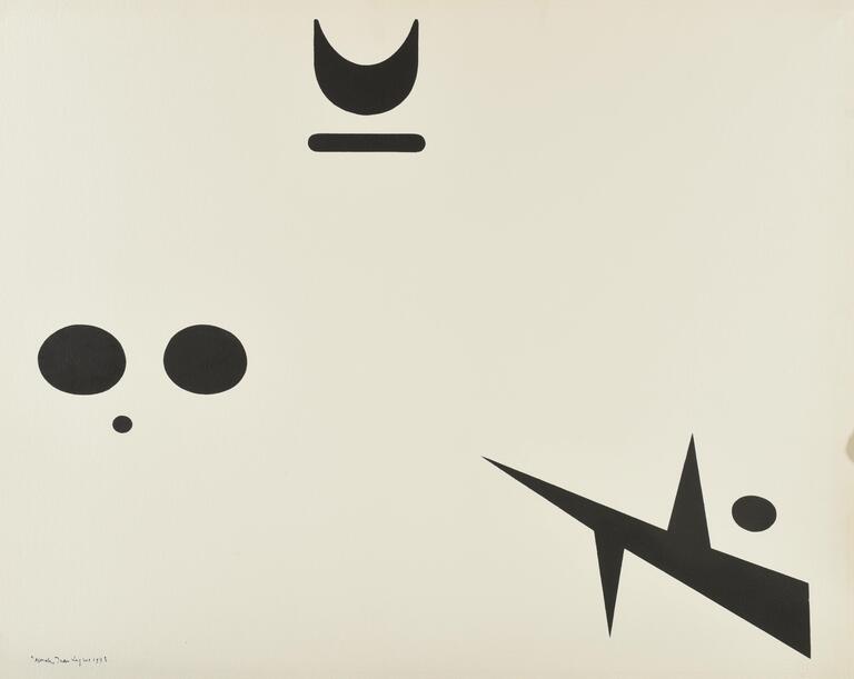 Jean Legros, Pochoir Astrale (7 formes noires), 1973