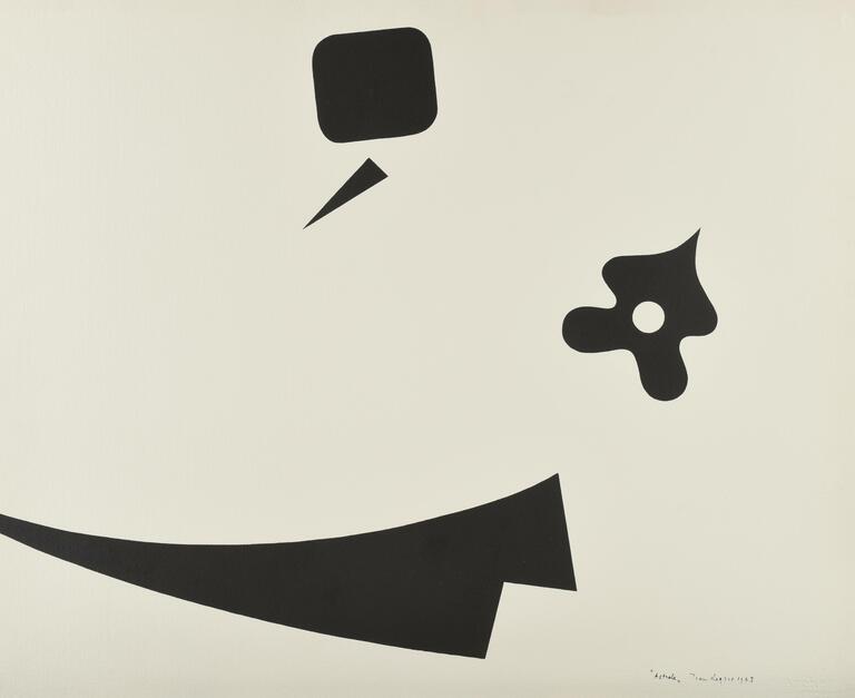 Jean Legros, Pochoir Astrale (4 formes noires), 1973