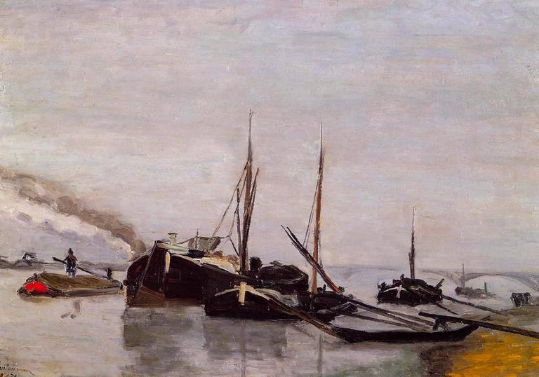 Catalogue raisonné, Armand Guillaumin, Péniches sur la Seine à Bercy