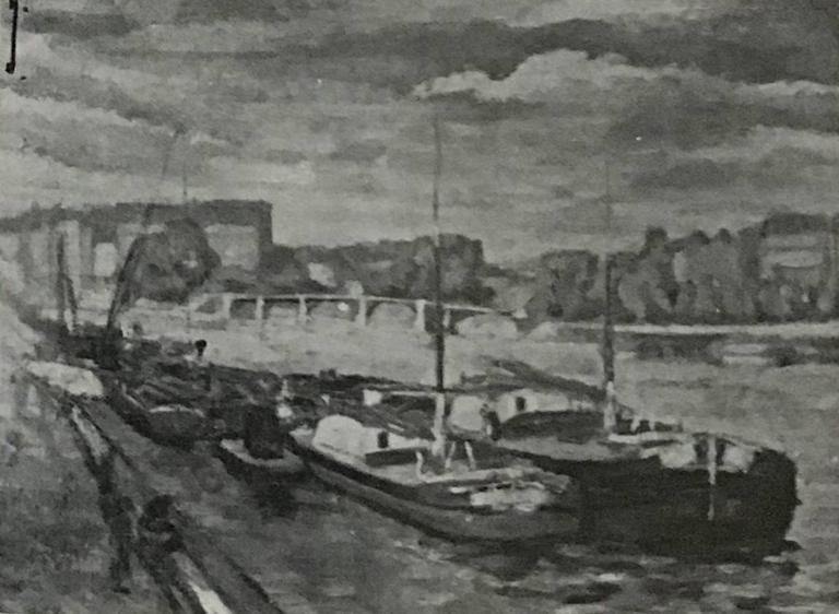 Catalogue raisonné, Armand Guillaumin, Péniches au bord de la Seine, Paris