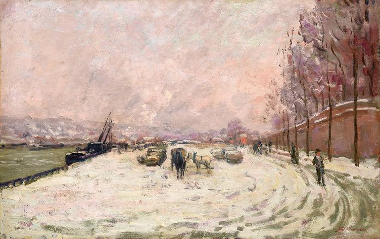 Catalogue raisonné, Armand Guillaumin, Quai Saint-Bernard sous la neige, Paris