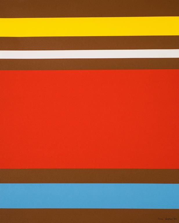 Jean Legros, Toile à bandes (marron, jaune, marron) 1974