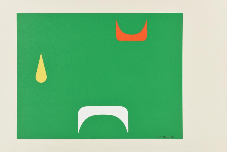 Jean Legros, Pochoir sans titre (goutte jaune), 1974