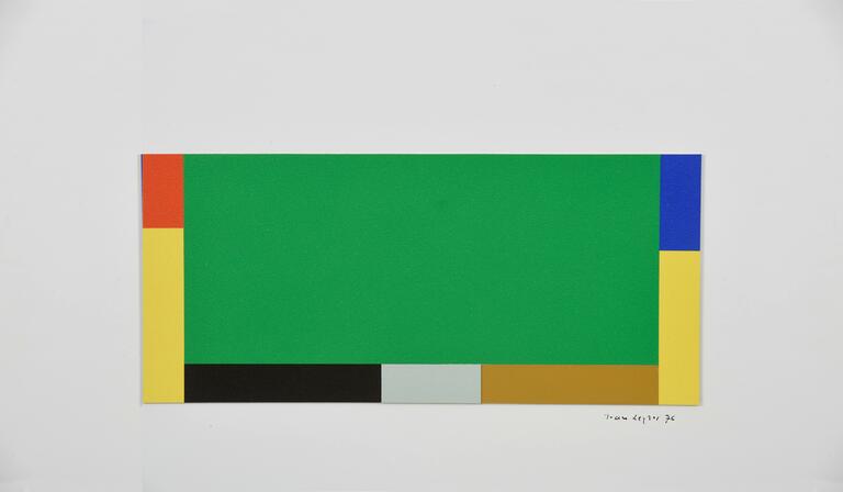 Jean Legros, Maquette pour un Parcours énergétique (rouge, jaune, noir, fond vert), 1976