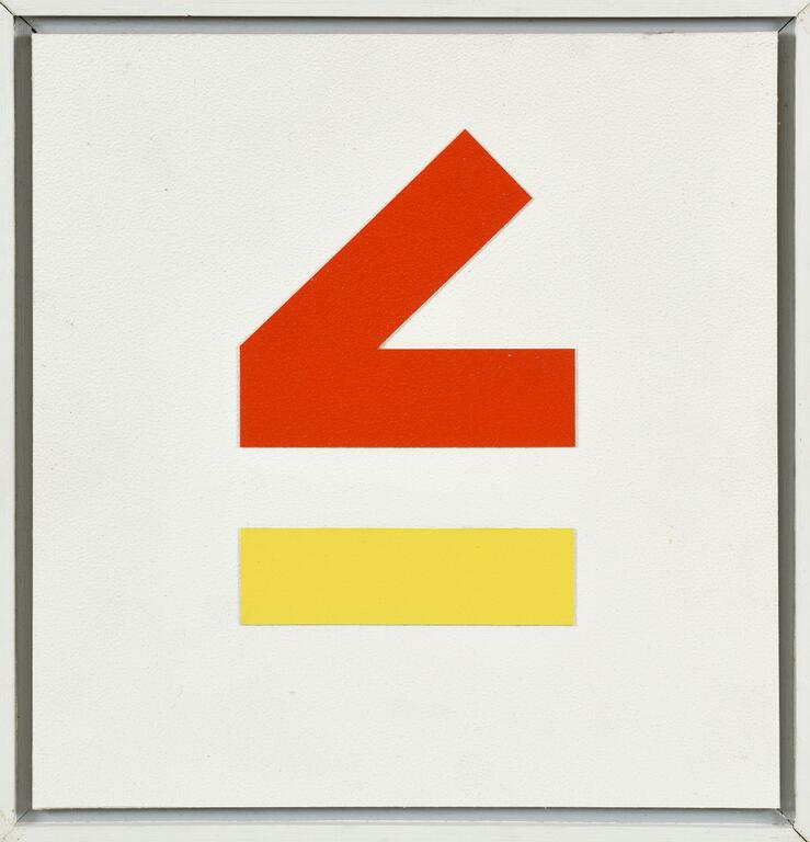 Jean Legros, Composition sans titre aux rectangles (rouges, jaune), 1974