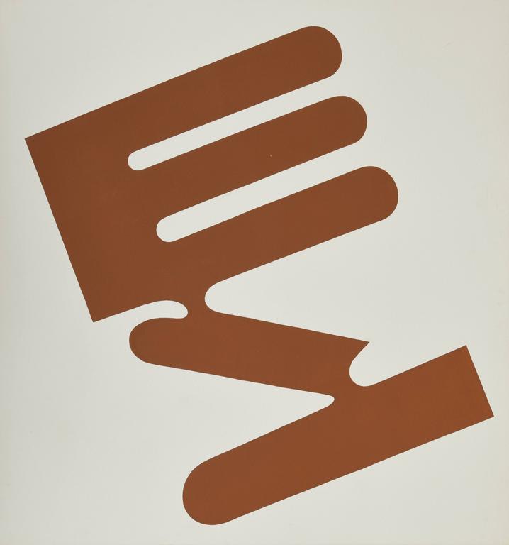 Jean Legros, Pochoir, Composition (marron), 1972