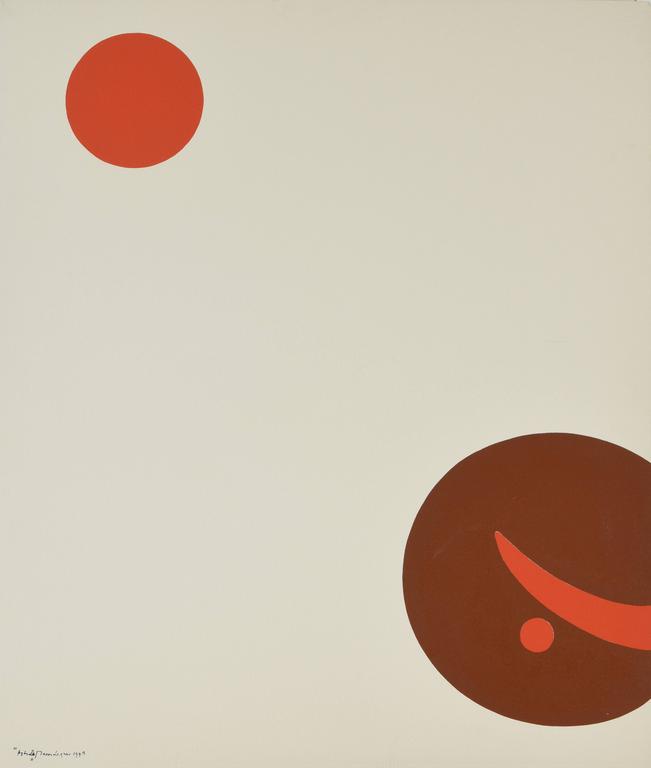 Jean Legros, Pochoir, Astrale (cercles rouges), 1973